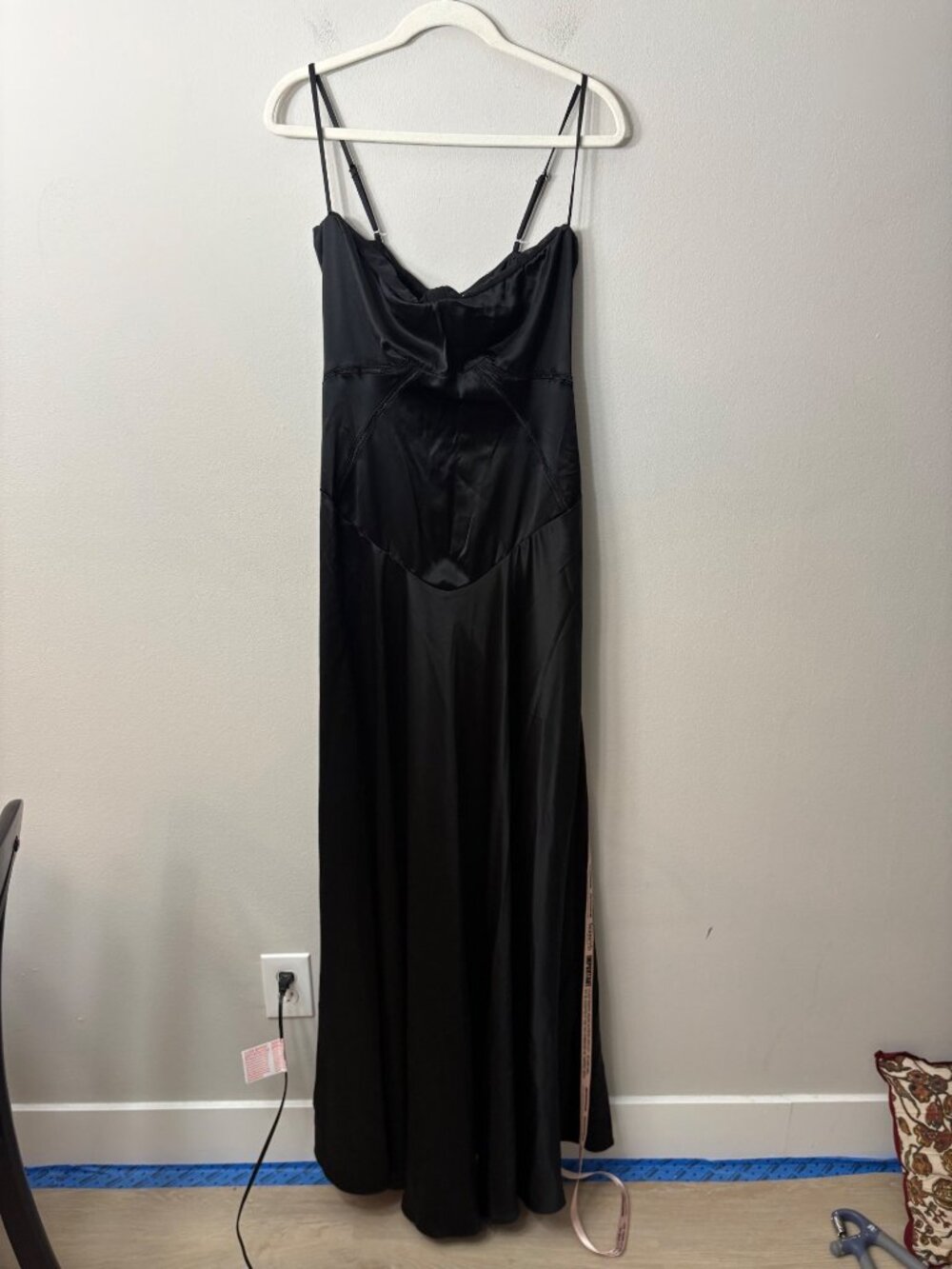 NEW House of CB Anabella Satin Corset Lace-Up Maxi Dress Evening Gown Black - Picture 3 of 16